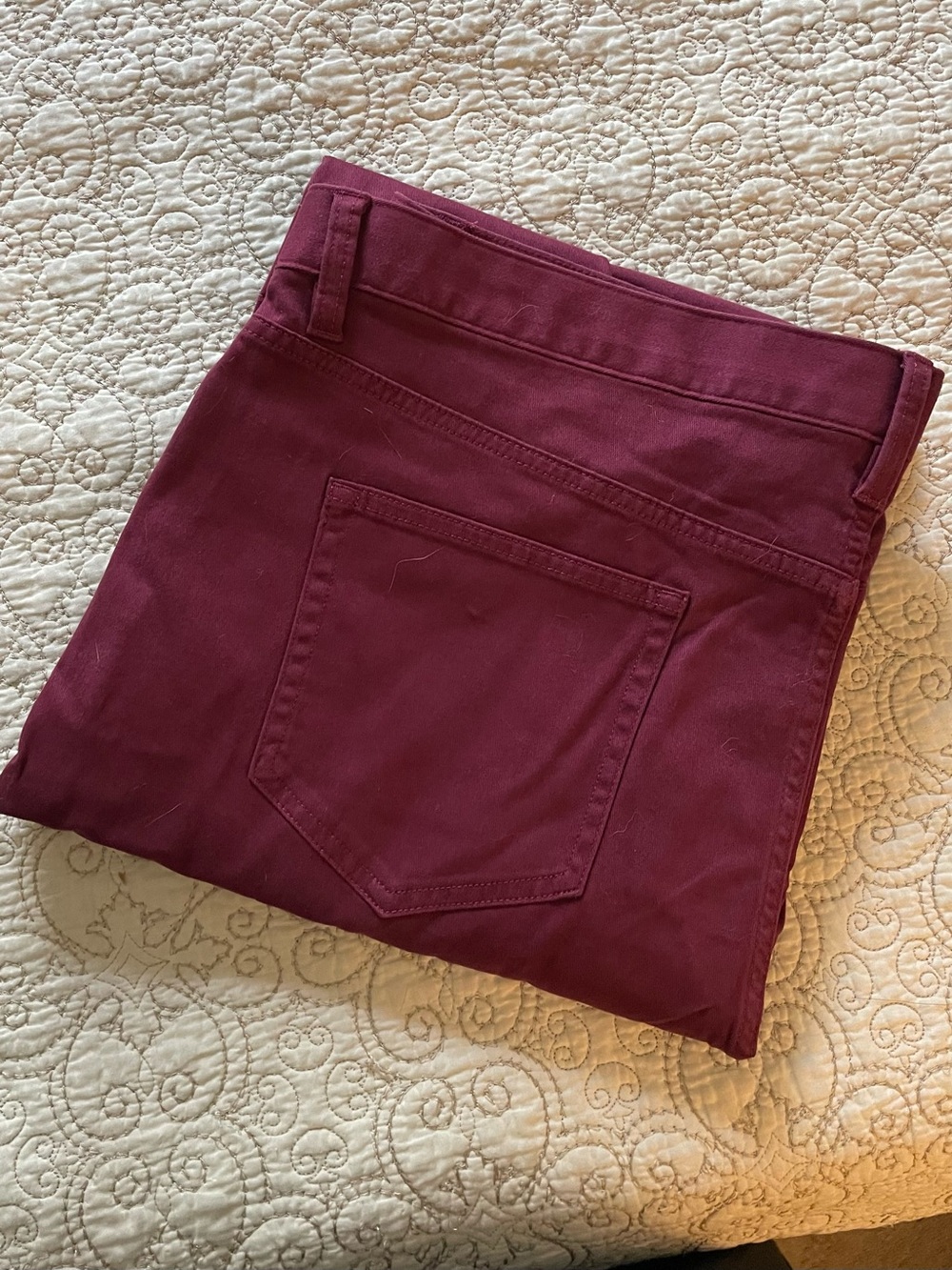 Lands' End Women's Rich Burgundy Wide-Leg Pants - Picture 6 of 9